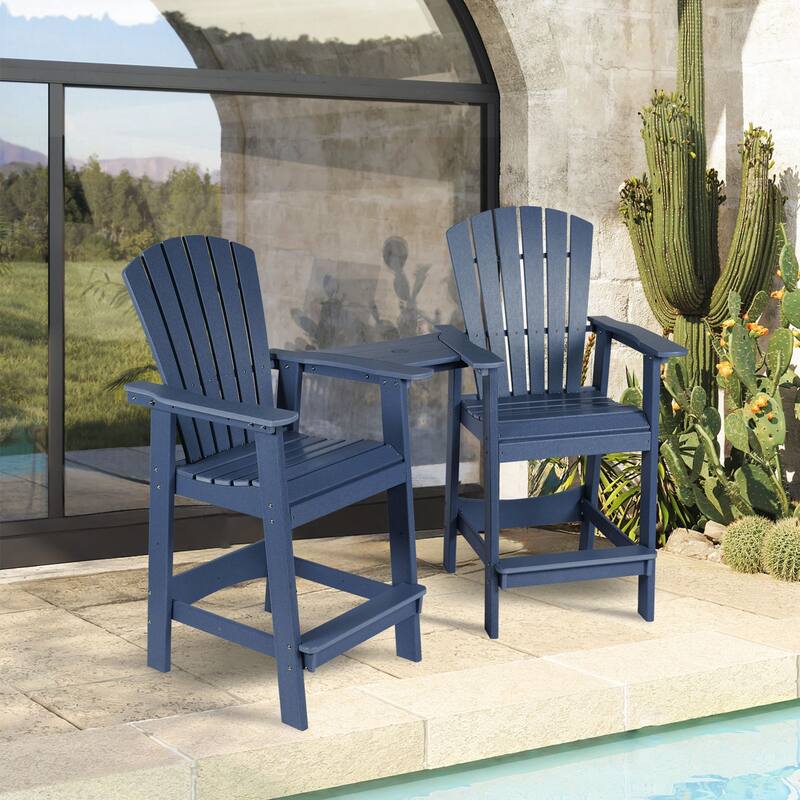 Aoodor Tall Adirondack Chairs Set of 2 with Connecting Tray