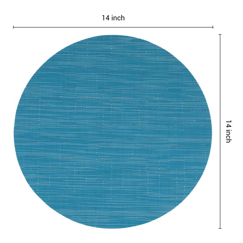 Round Placemats Set of 6 PVC Placemats for Kitchen Dining Table Decor Table Placemats Wipeable Table Mat - 14*14in