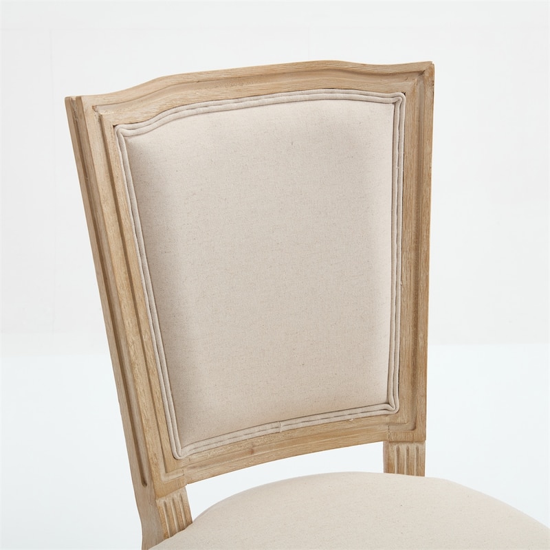 French Country Dining Chairs,Upholstered Chairs w/T-Shaped Back,2 PCS