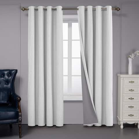 Deconovo Faux Linen Total Blackout with Coating Curtains(2 Panel)