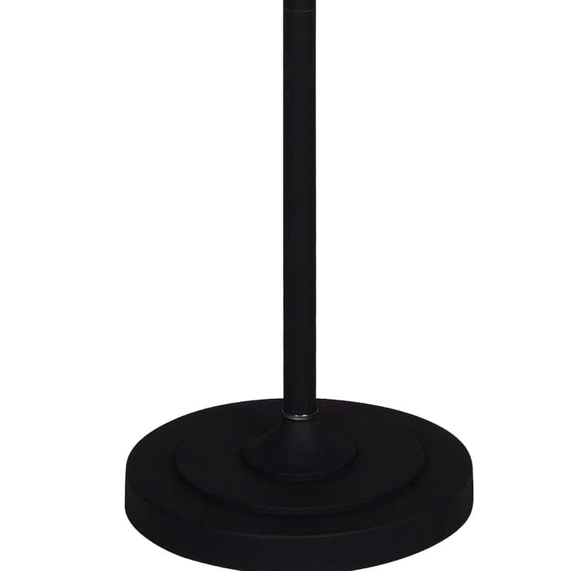 Thaddeus 61" Floor Lamp with Linen Shade, Matte Black - Matte Black
