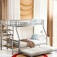 preview thumbnail 1 of 10, Three-In-One Bunk Bed With Stairs, Detachable Into Three Silver