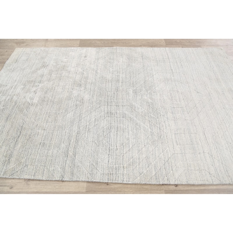 Contemporary Geometric Gabbeh Oriental Area Rug Wool Hand-knotted - 4'10" x 7'8"