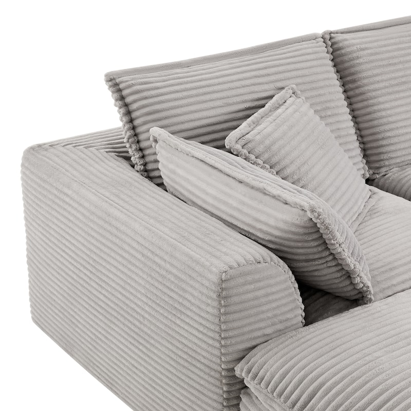 U Shaped Sectional Sofa, 142" Comfy Cloud Modular Sectional Couch with 2 Ottoman, 6 Seat Modular Sofas for Livingroom, Apartment