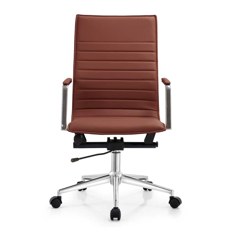 Executive Ribbed Ergonomic High Back Modern Office Chair With Arms Conference Room Guest Bedroom Work Task Hotel Computer