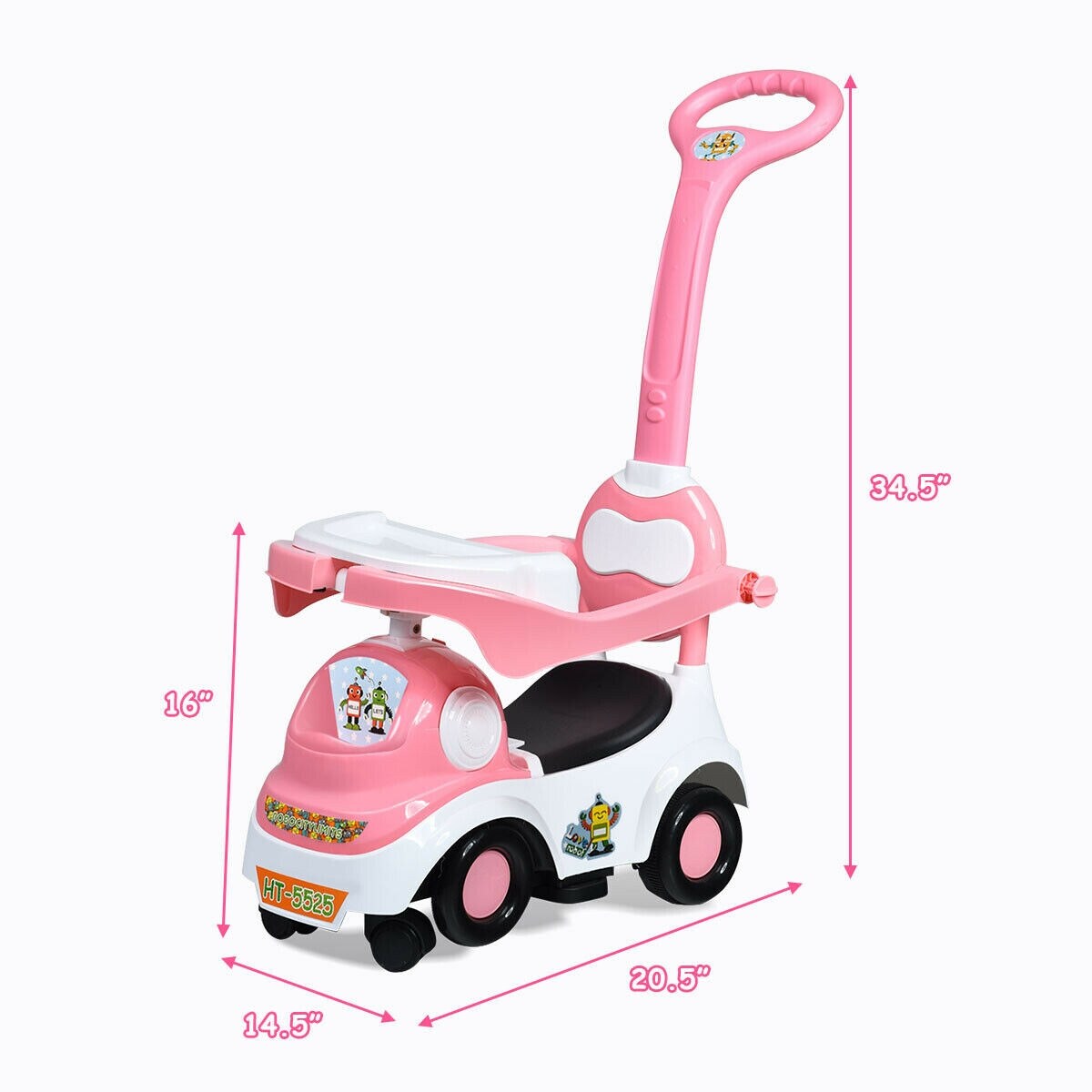 ride on push car pink