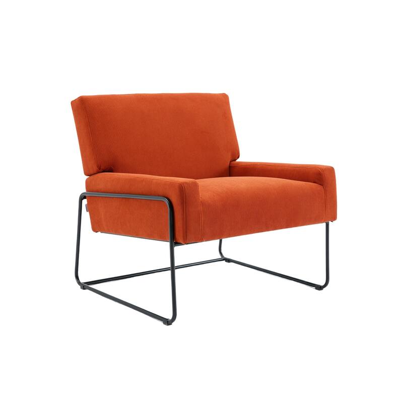 Modern Industrial Slant Armchair with Metal Frame,Premium High Density Soft Single chair for Living Room Bedroom