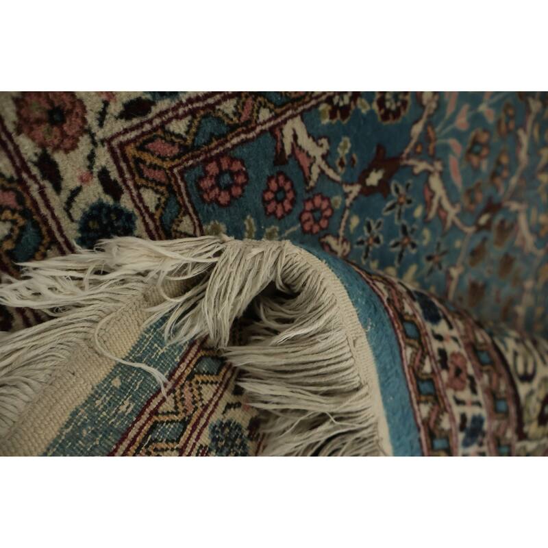 Hand Knotted Oriental 100% Wool Carpet Traditional All-Over Navy Blue & Blues Ziegler Runner Rug - 15' 10'' X 3' 4''