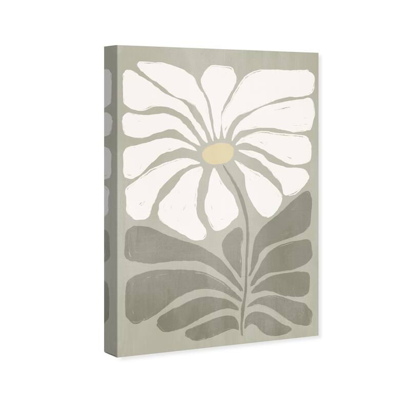 Wynwood Studio Canvas Floral and Botanical Minimalist Floral Cream White and Farmhouse Wall Art Canvas Print
