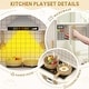 preview thumbnail 5 of 6, White Coner Wooden Play Kitchen with Real Lights & Sounds, Trendy Home Style Kitchen Playset, Gift for Boys & Girls Ages 3+