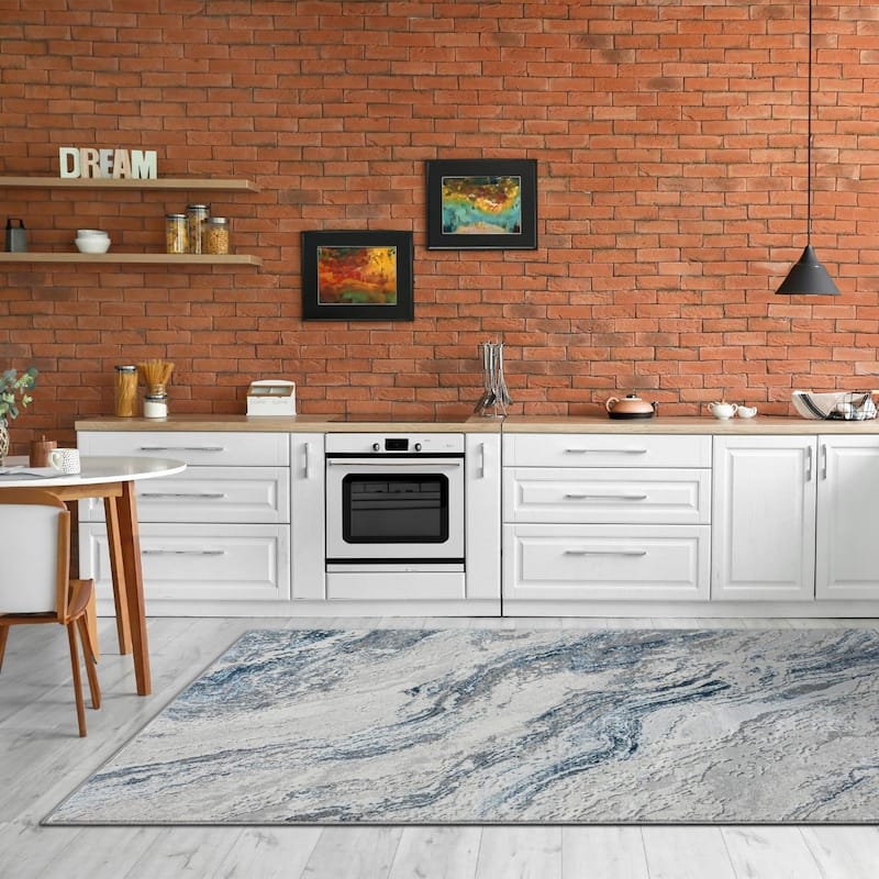 Luxe Weavers Modern Abstract Swirl Metallic Indoor Area Rug