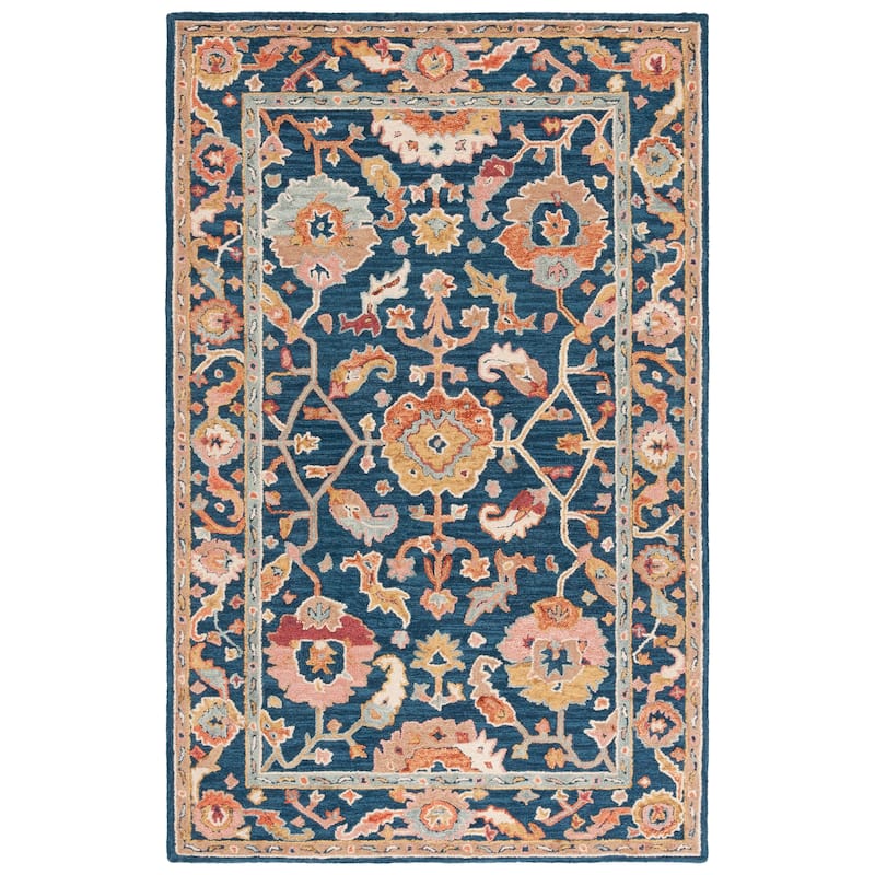 SAFAVIEH Handmade Metro Bratislava French Country Floral Wool Rug - 3' x 5' - Navy/Red