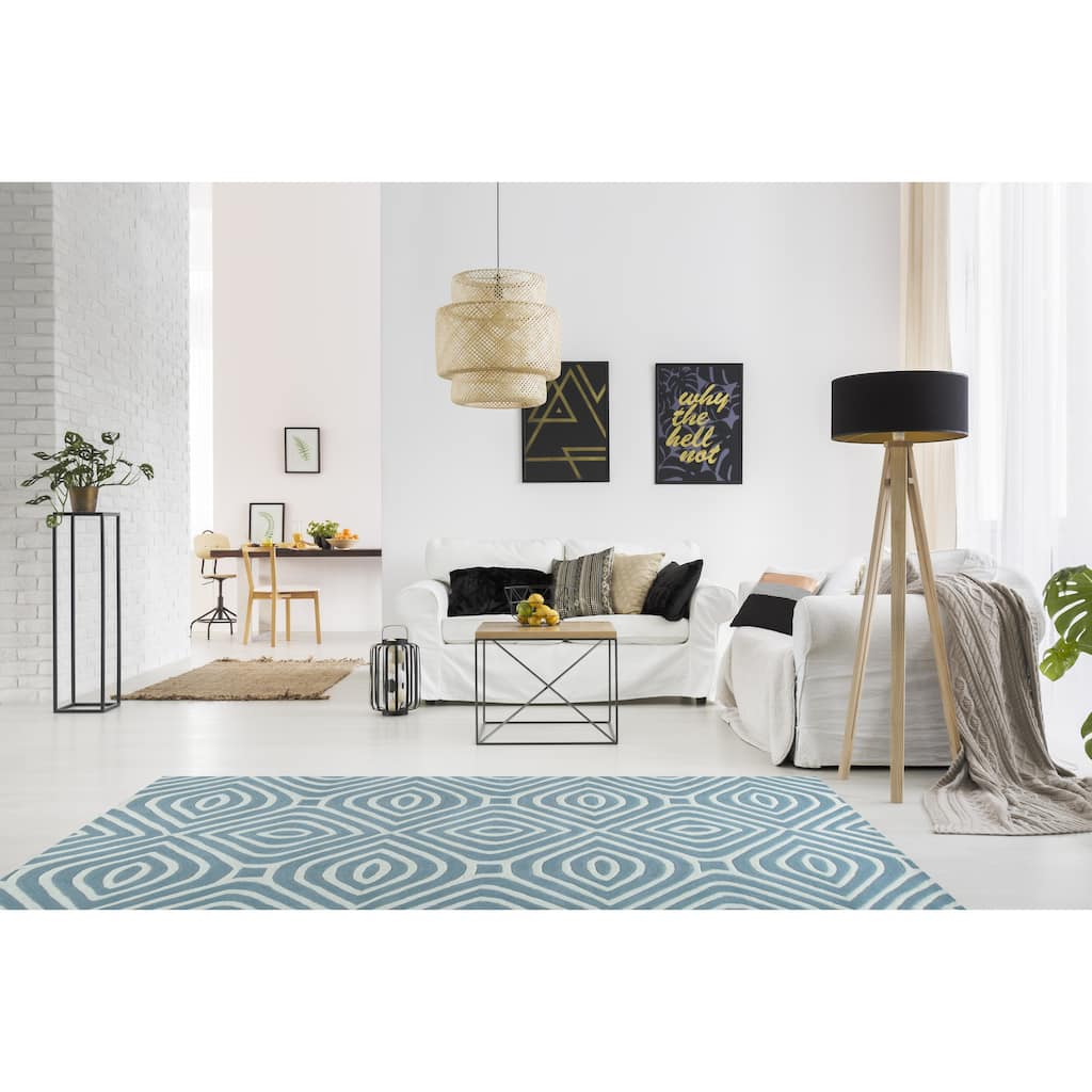 Blue Modern Contemporary Tufted Stripes Area Rug - Sleek Design and Luxurious Comfort