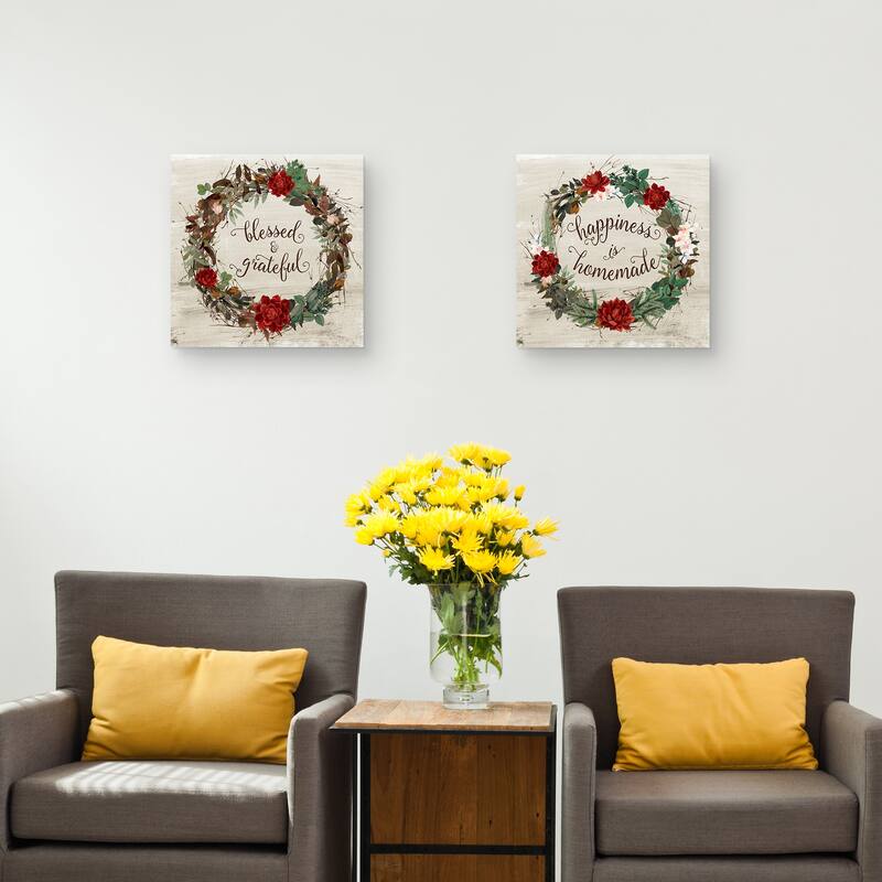 Blessed & Grateful Fall and Happiness is Homemade Fall by Amanda Murray Canvas Art Prints