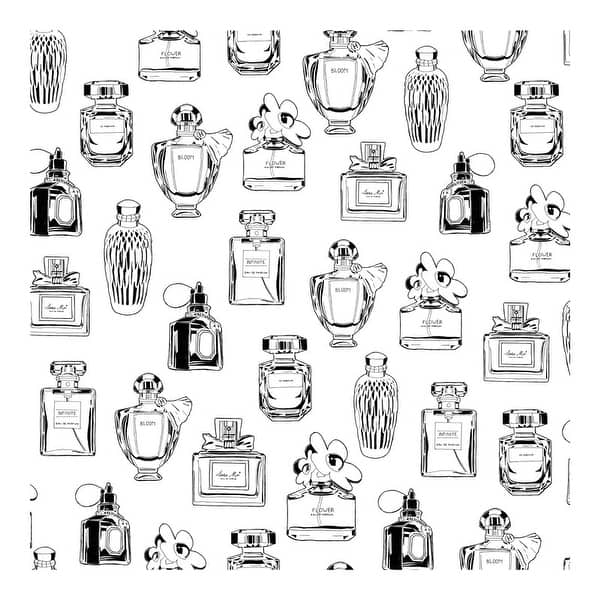 Chita White Perfume Bottles Wallpaper - 20.5 x 396 x 0.025 - On Sale