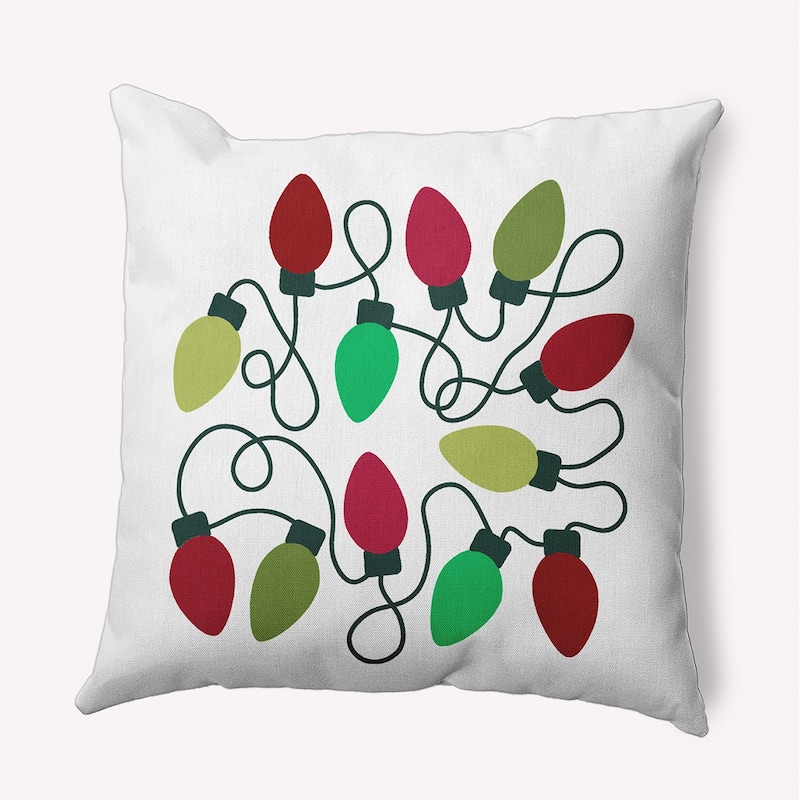 Christmas Lights Accent Pillow - 20" x 20" - Bright Green