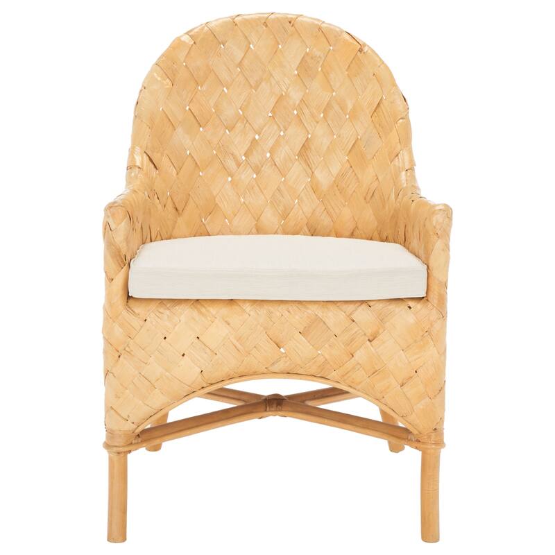 SAFAVIEH Helle Woven Dining Chair with Cushion - 23" W x 25" D x 33" H - 23Wx24Dx33H