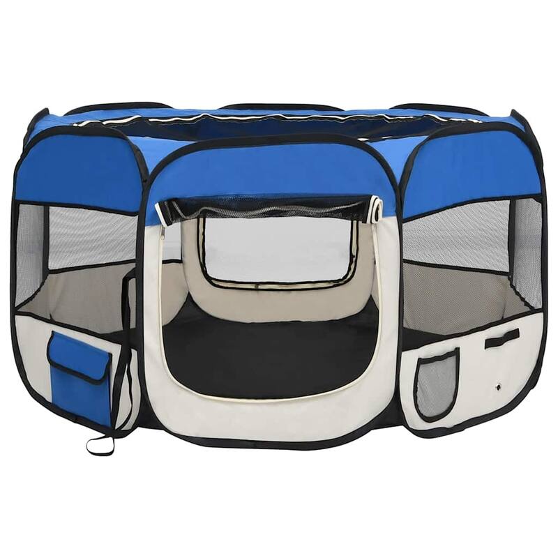 vidaXL Foldable Dog Playpen with Carrying Bag Dog Kennel Puppy Run Playpen