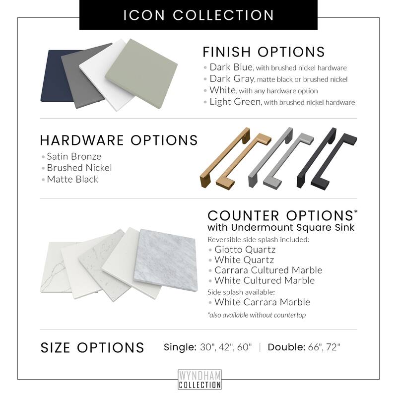 Wyndham Collection WCF1111-72D-VCA-M70 Icon 72" Free Standing Double