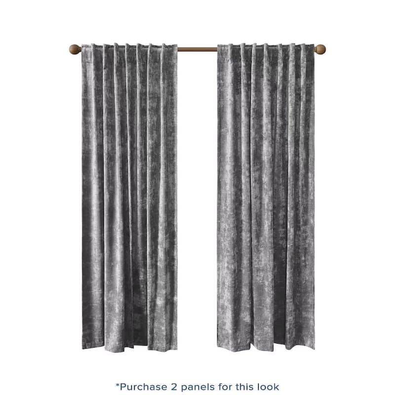 Texture Velvet Back Tab Room Darkening Single Panel