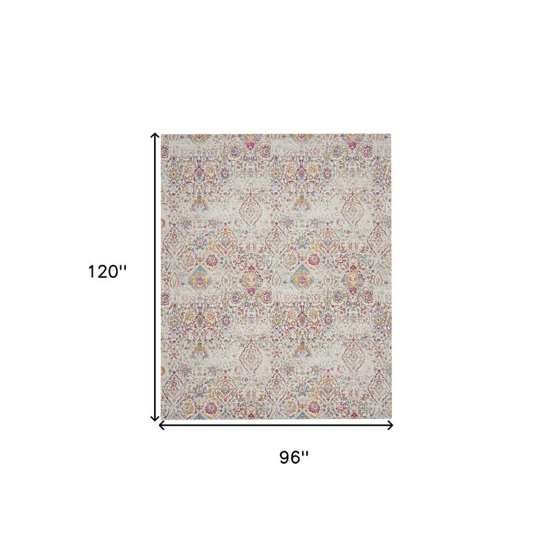 Power Loomed Distressed Stain Resistant Low Pile Area Rug - 120' X '96' X '0.25