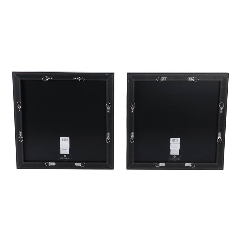 Decorative Geometric Canvas Wall Decor - Set of 2, 20", Black & Cream