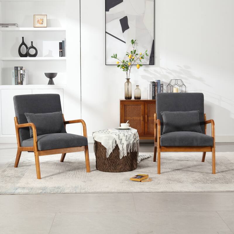 Modern Accent Chair Solid Wood Padding Lounge Armchairs - 23.23" * 29.53" * 30.71"