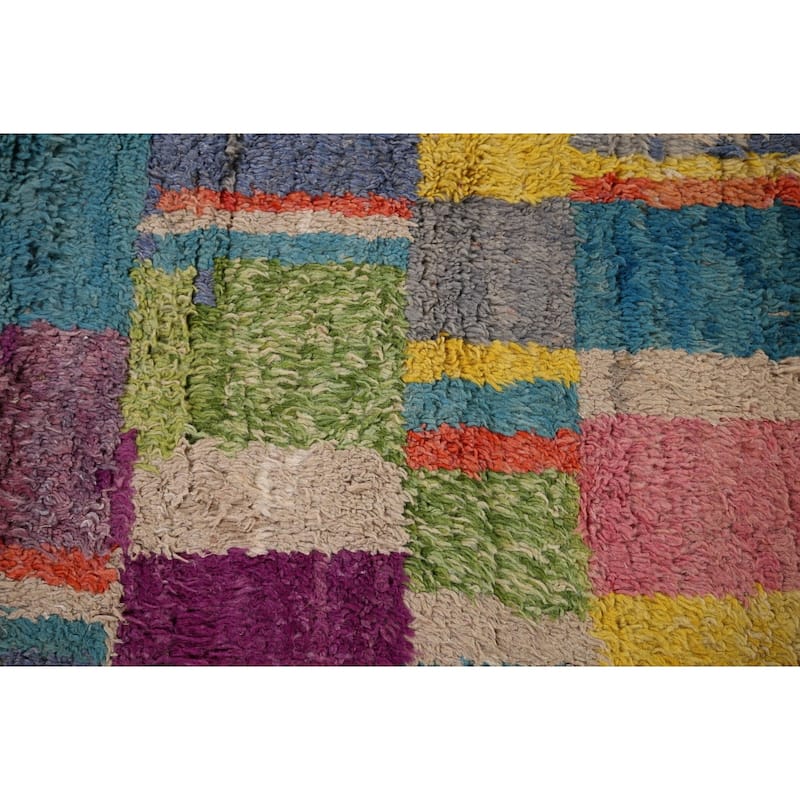 Colorful Plush Moroccan Oriental Area Rug Handmade Wool Carpet - 6'11" x 10'4"