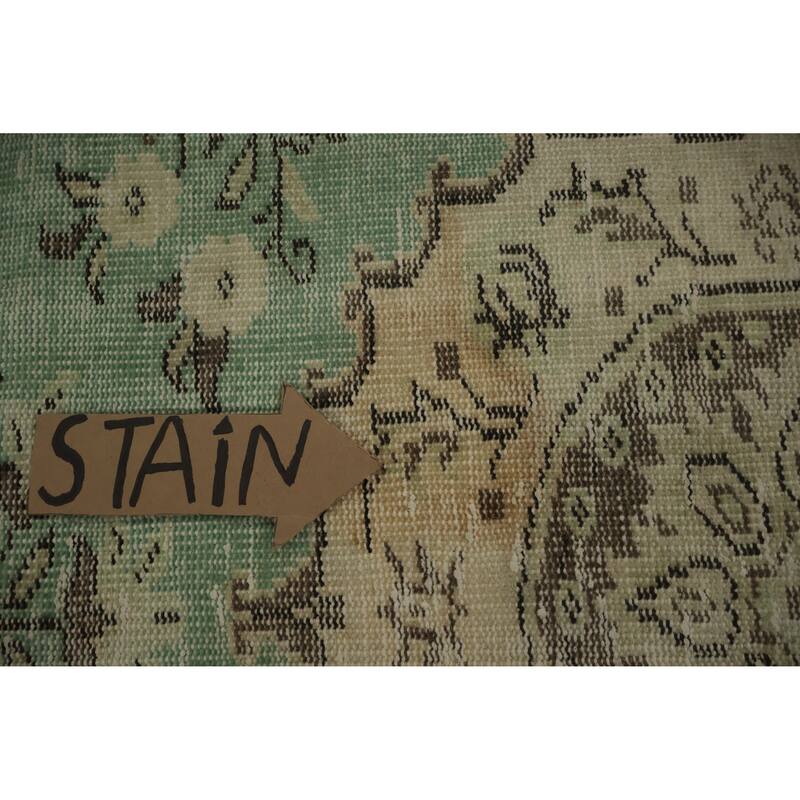 Hand Knotted Oriental 100% Wool Carpet Transitional Floral Green Anatolian Area Rug - 7' 9'' X 4' 10''