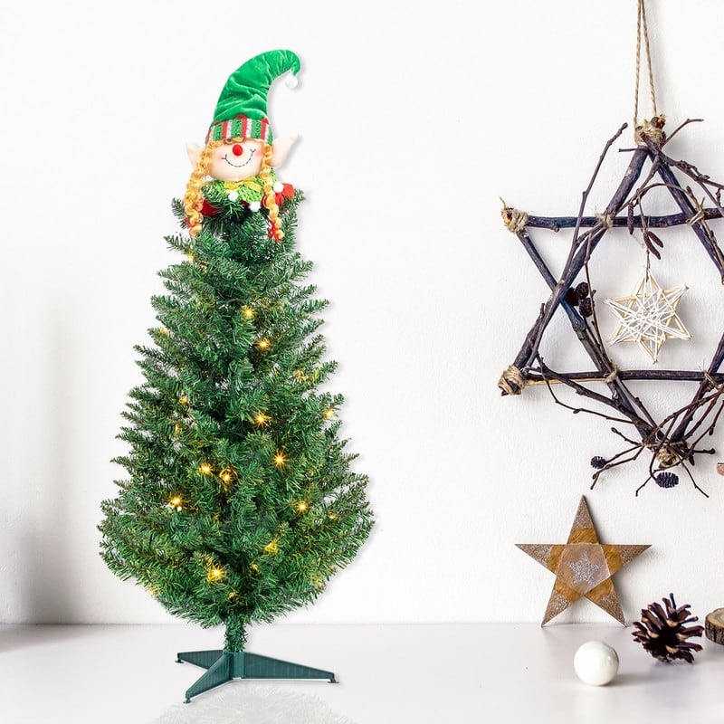 3ft with Santa Claus Decoration Iron Bracket Christmas Tree Green - 3 ft