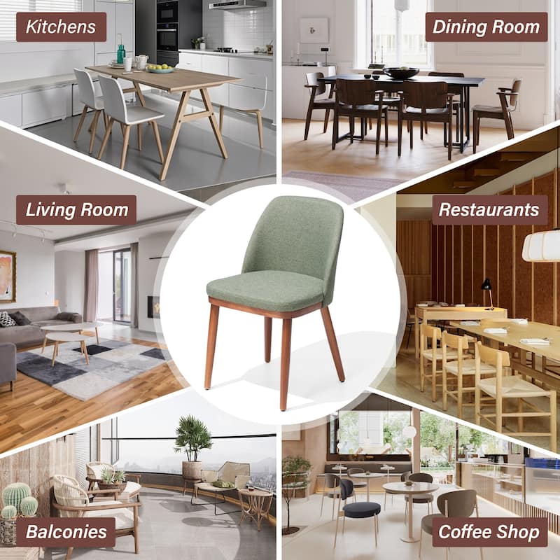 Crestlive Products Upholstered Wood Dining Chairs with Wood Legs