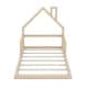 preview thumbnail 8 of 20, Twin Size Wood Floor Bed with House-Shaped Headboard, Natural Finish for a Playful and Modern Bedroom Look