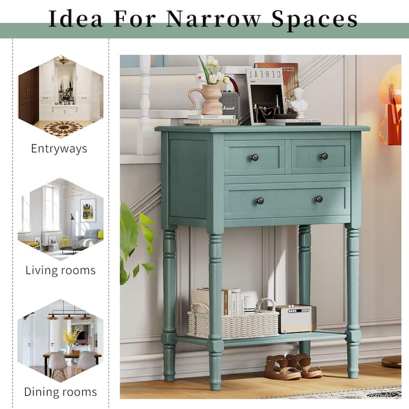 Modern Console Table with Three Storage Drawers
