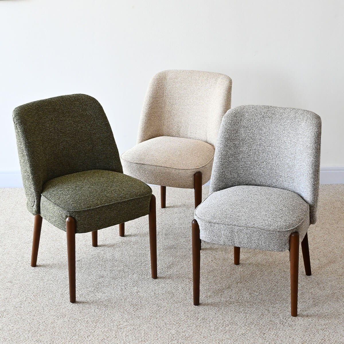 Upholstered Solid Wood Back Side Dining Chair (Set of 2)