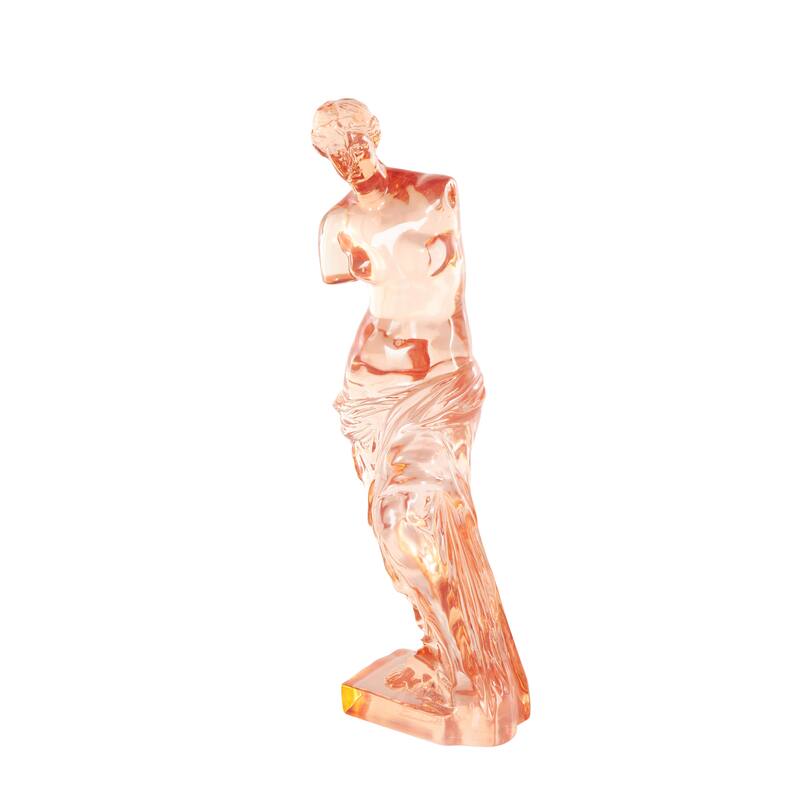 Light Blue, Orange or Green Resin Tinted Woman Decorative Sculpture