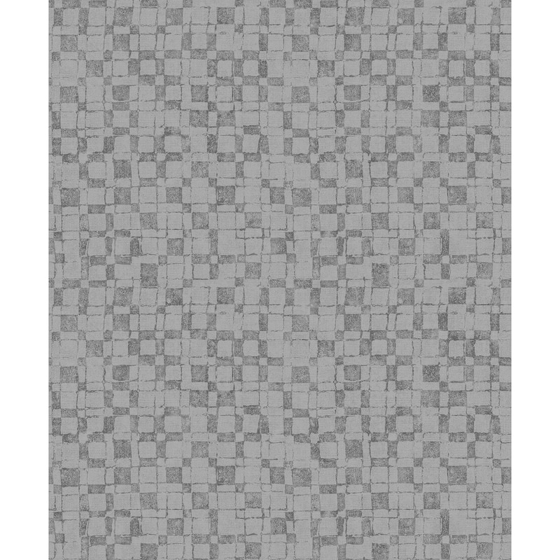A-Street Prints Sarni Silver Grid Wallpaper
