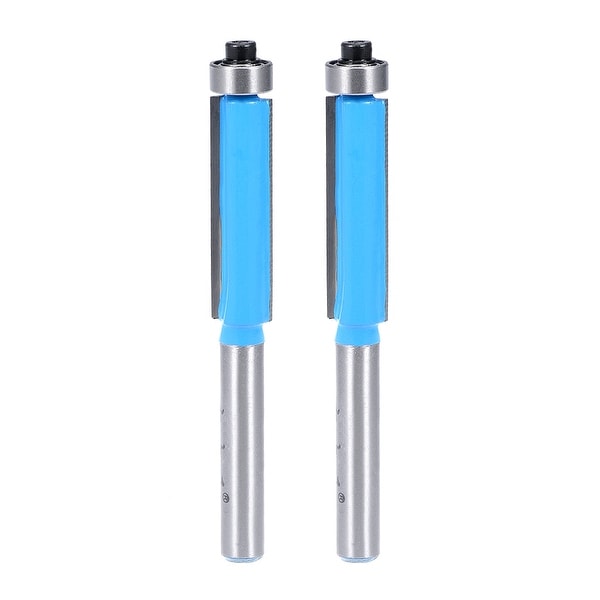 Router Bit 1/4" Shank 3/8" Dia Flush Trim w Bearing 2 Flute Carbide Cutter 2pcs
