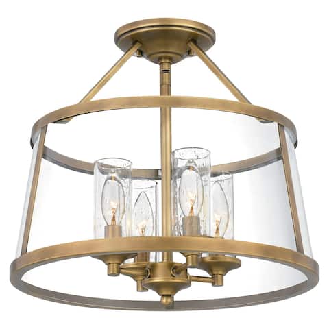 Quoizel Barlow Weathered Brass 4-light Semi-Flush Mount