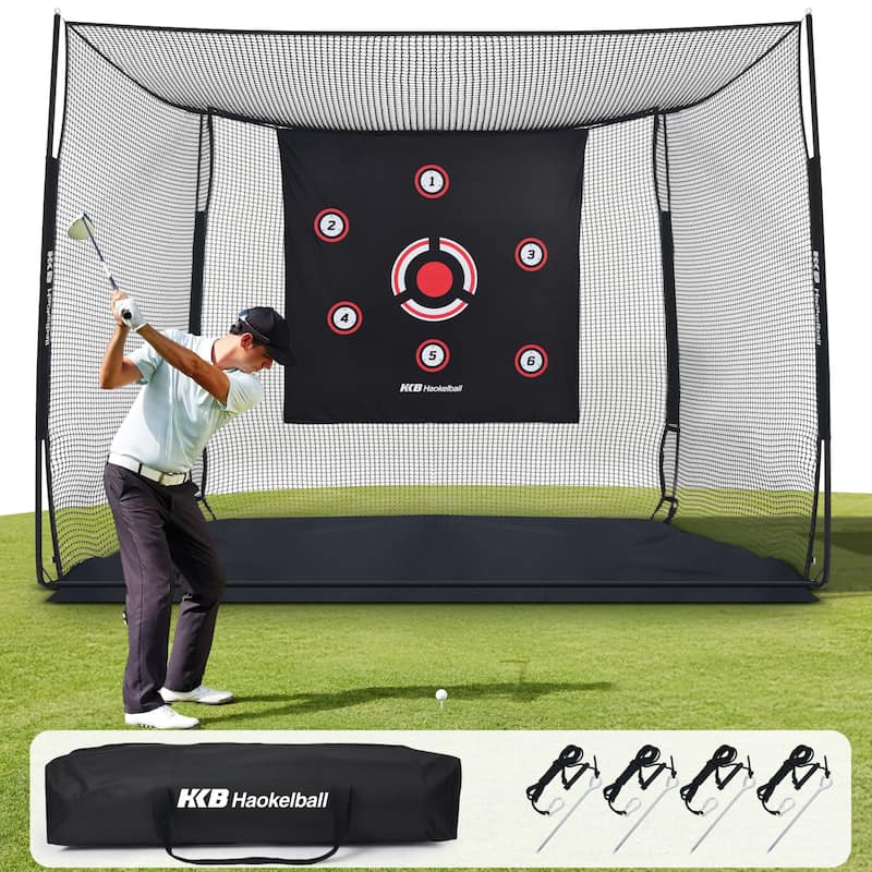 10'x8'x6' Heavy-Duty Golf Practice Net with Frame Golf Driving Cage - 8' x 10'