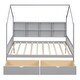 preview thumbnail 15 of 20, Kids' Wooden House Bed with 2 Drawers and Storage Shelf