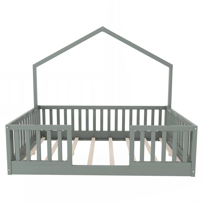 Full Floor Bed with High Rails