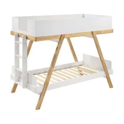 Wooden Twin Over Twin Bunk Bed