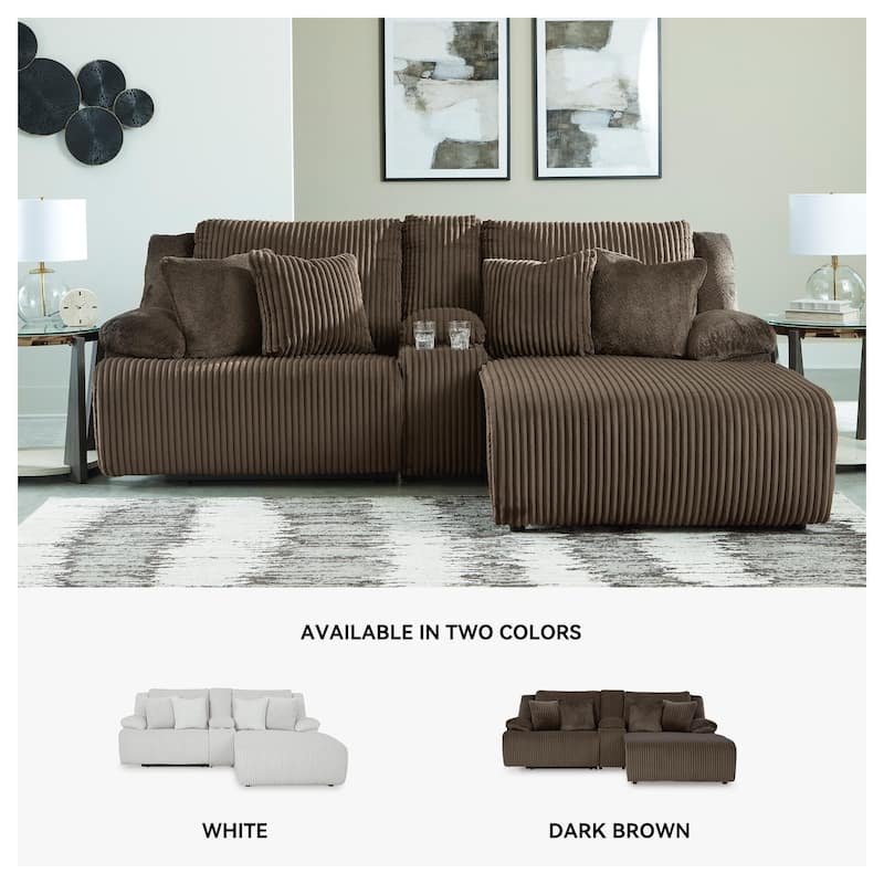 Signature Design by Ashley Top Tier 3-Piece Reclining Sectional with Chaise - 105"W x 74"D x 41"H