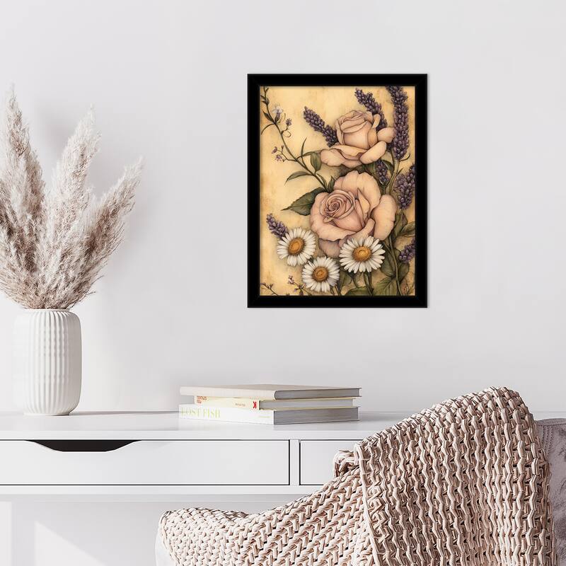 Floral Whimsy No. 1 by Tradelink inhouse artist Wood Framed Wall Art Print