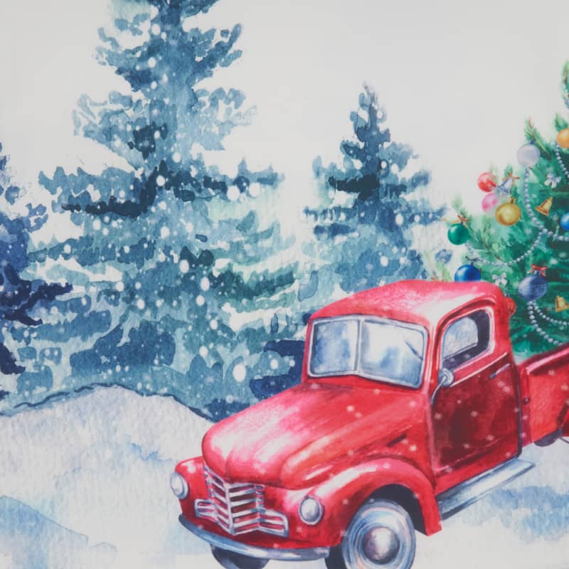 Table Runner With Christmas Truck Design