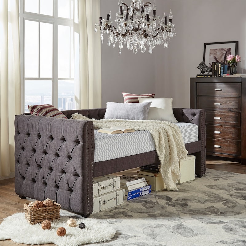 Knightsbridge Twin Tufted Nailhead Daybed by iNSPIRE Q Artisan