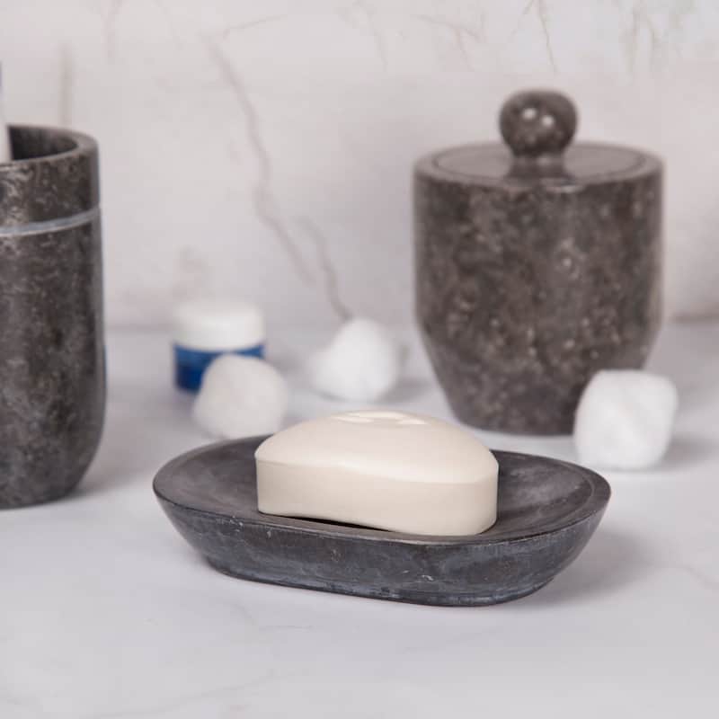Creative Home Charcoal Marble Soap Dish, Soap Tray, Soap Holder - Gray - N/A