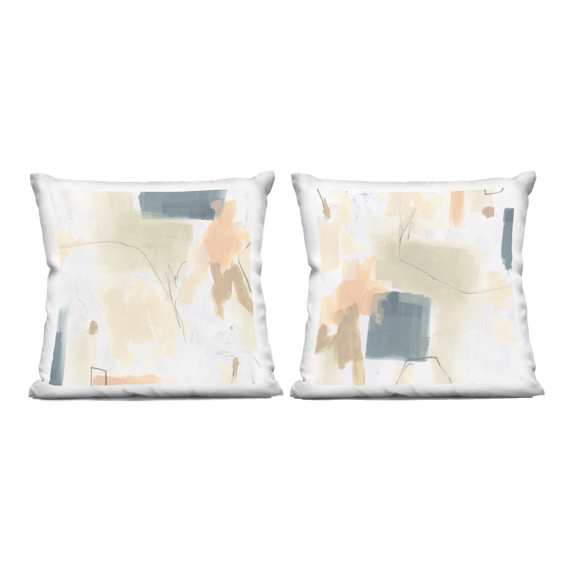 Stupell Muted Plaster Line Decorative Printed Throw Pillow Design by June Erica Vess (Set of 2)