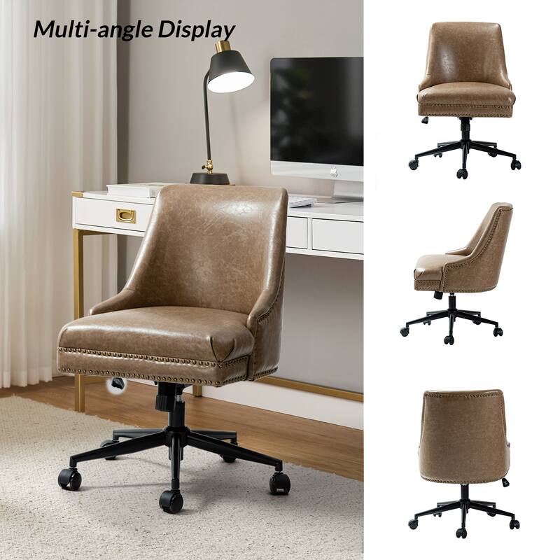 Sonia Modern Faux Leather Task Chair with Height-adjustable by HULALA HOME