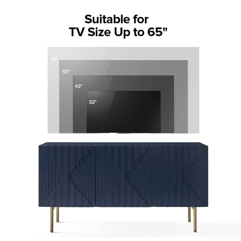Reginald Modern 58" Wide Sideboard with Cable Management & Adjustable Feet by HULALA HOME